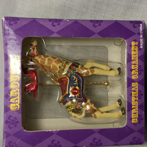 Costco NIB set 4 Carousel Christmas Ornaments. Lion, Giraffe, Elephant, Camel. - Picture 9 of 9
